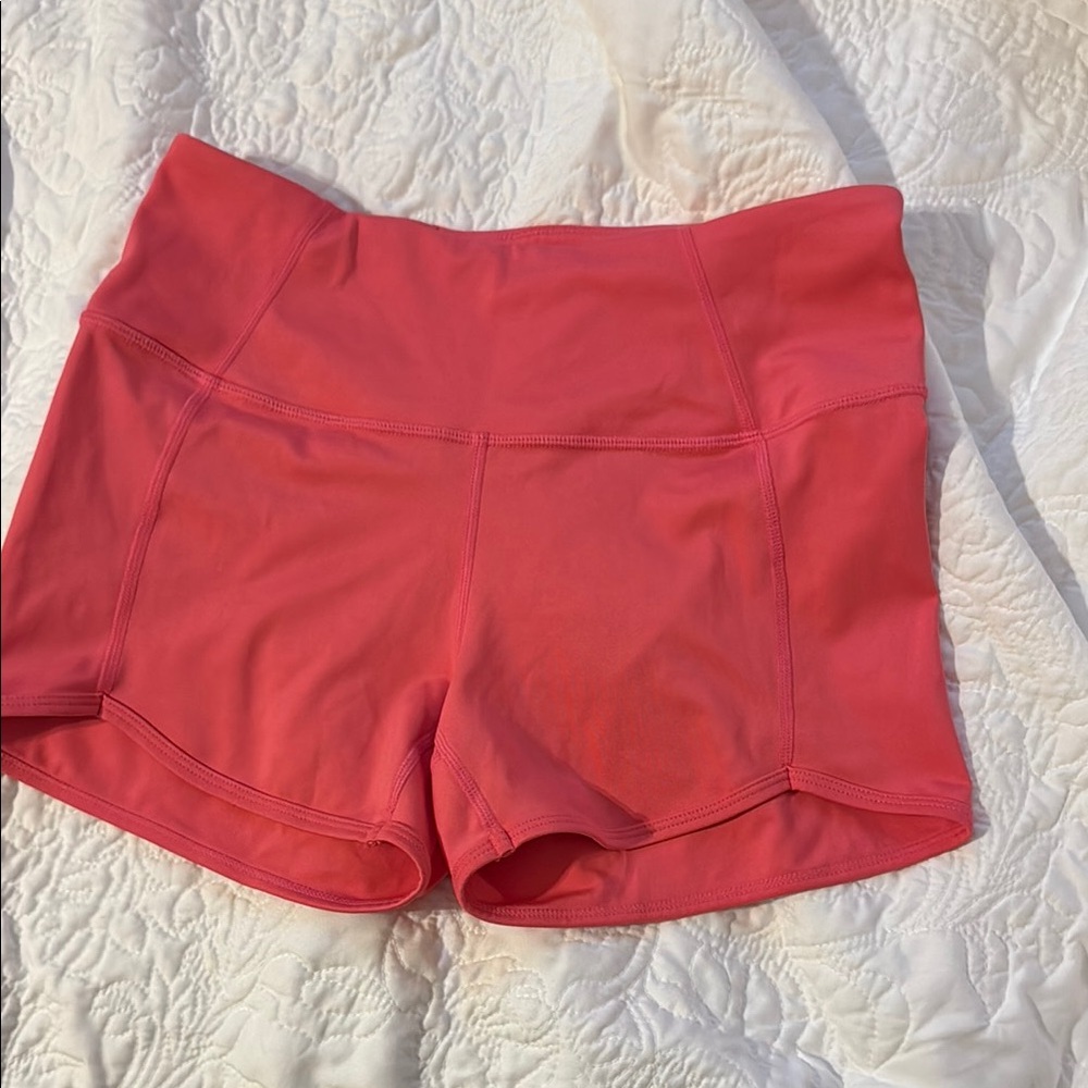 Zella Pink Athletic Shorts High Waist Compression